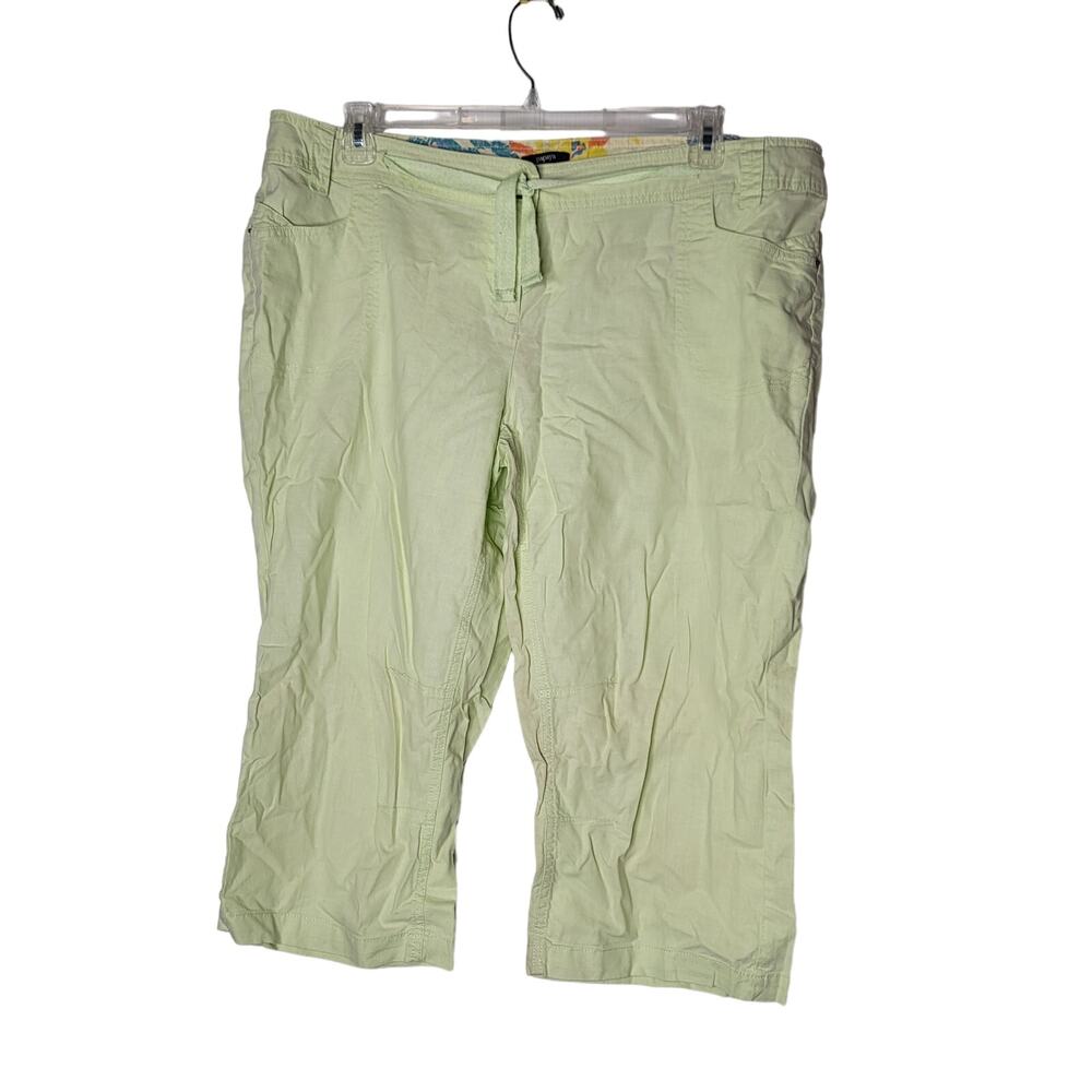 Papaya Size 20 womens linen Lime green clothes capri pants culottes